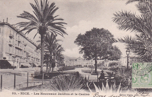 CPA 06 NICE LES NOUVEAUX JARDINS ET LE CASINO