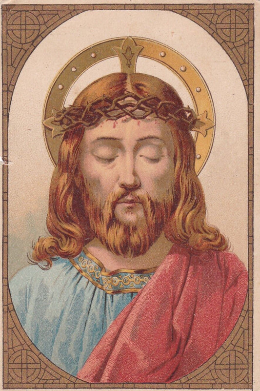 ANCIENNE IMAGE PIEUSE SAINTE RELIGIOUS JESUS "JE SUIS LA RESURRECTION ET LA VIE"