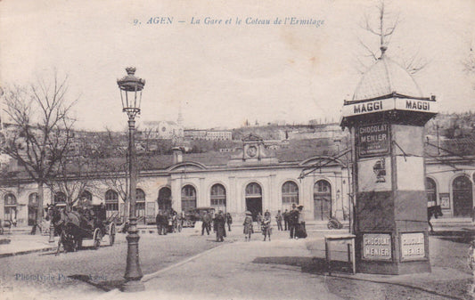 CPA AGEN - LA GARE ET LE COTEAU DE L'ERMITAGE