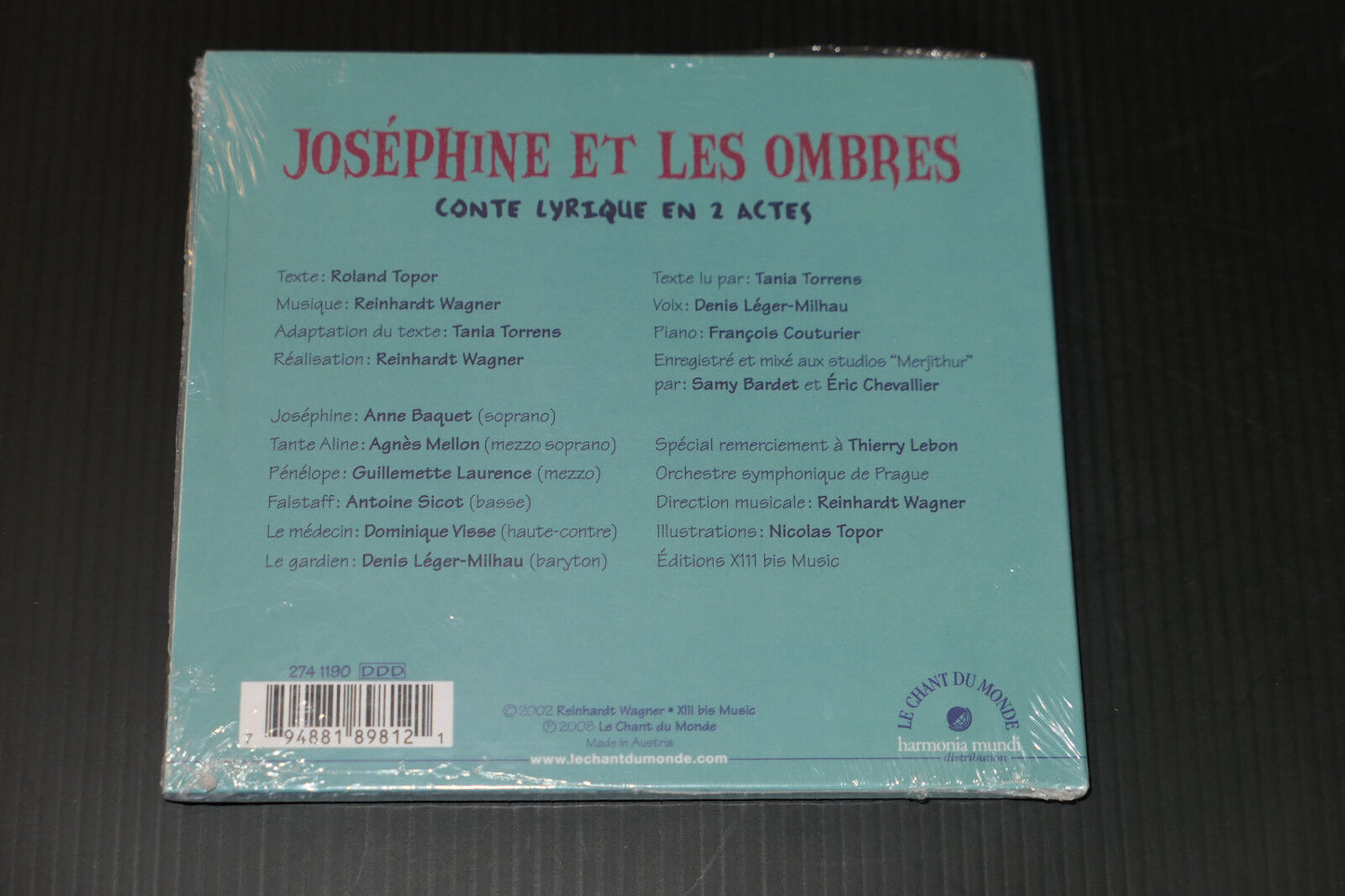 CD JOSEPHINE ET LES OMBRES CONTE LYRIQUE EN 2 ACTES - 2008 - LE CHANT DU MONDE