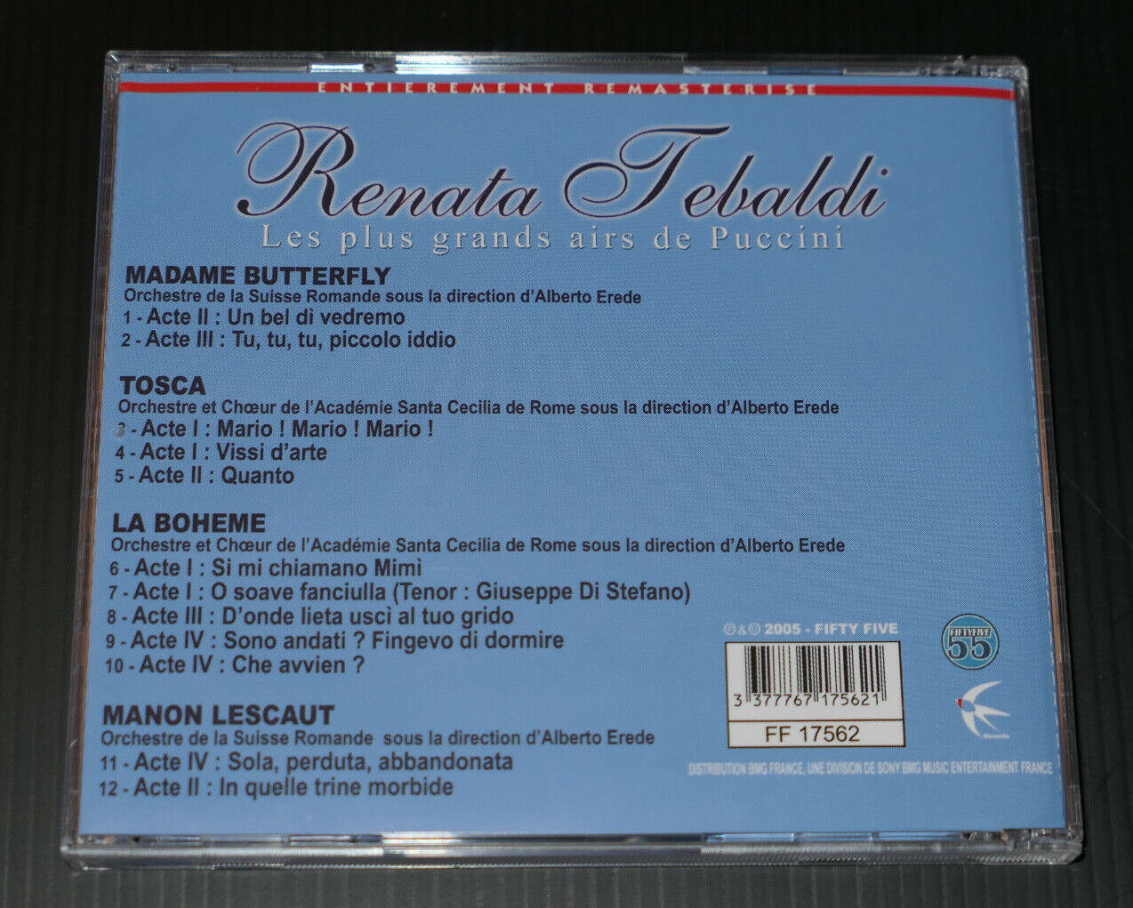 CD RENATA TEBALDI - LES PLUS GRANDS AIRS DE PUCCINI - 2005