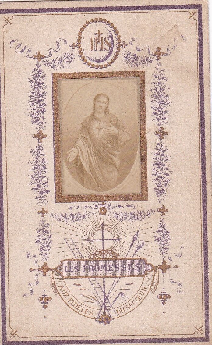 HOLY CARD IMAGE PIEUSE LETAILLE BOUMARD PROMESSES DE NOTRE SEIGNEUR