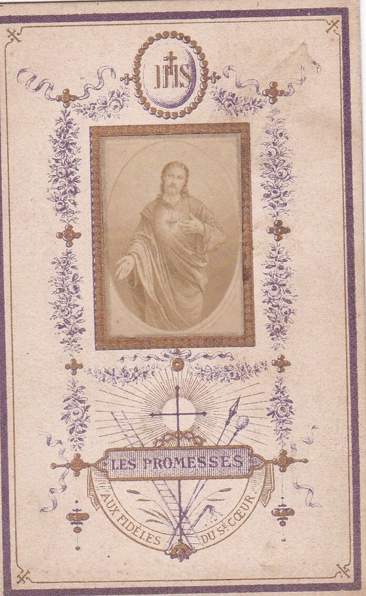 HOLY CARD IMAGE PIEUSE LETAILLE BOUMARD PROMESSES DE NOTRE SEIGNEUR