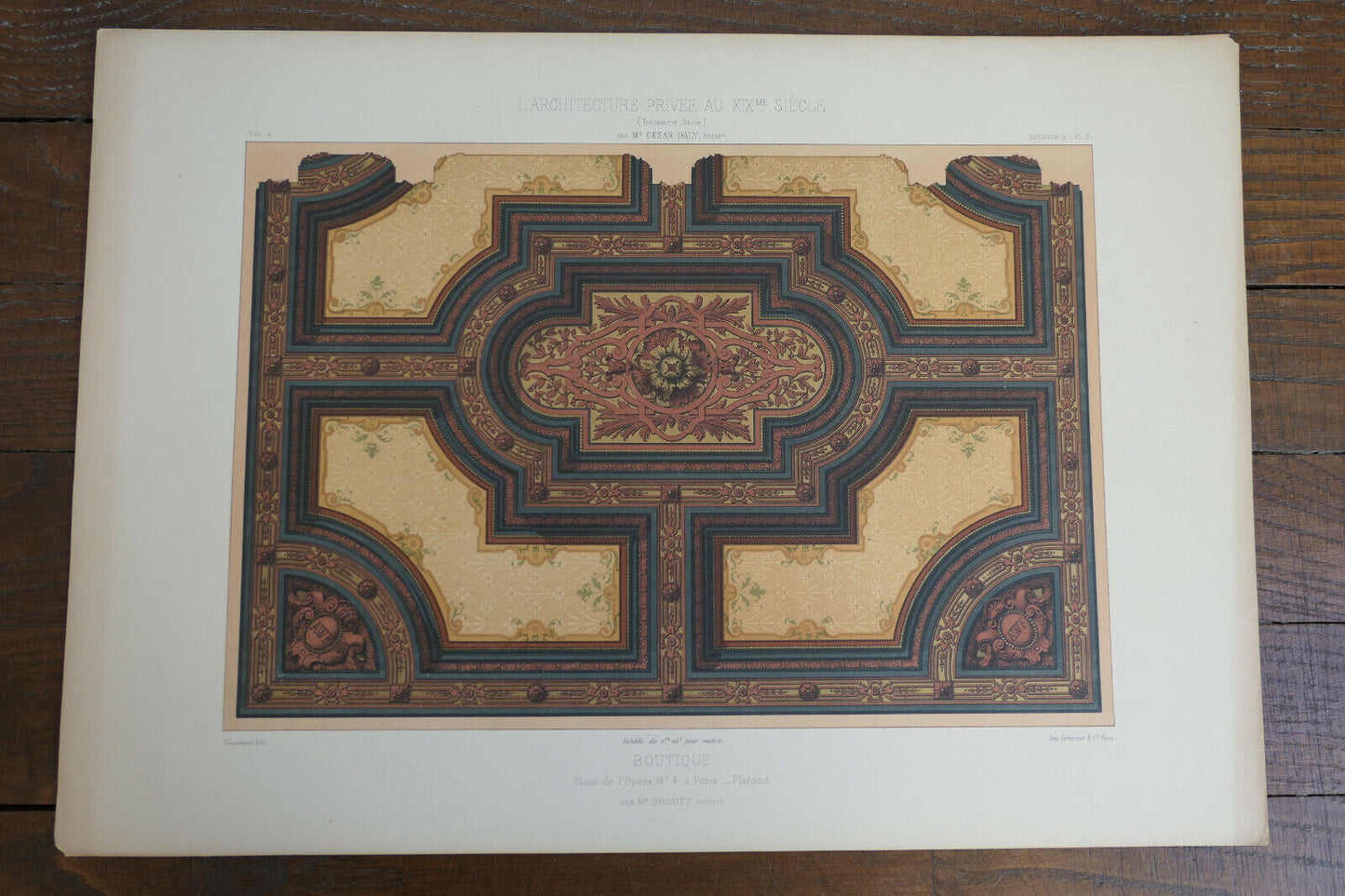PRIVATE ARCHITECTURE IN THE 19TH CENTURY - CESAR DALY - SET OF 3 LITHOGRAPHS
