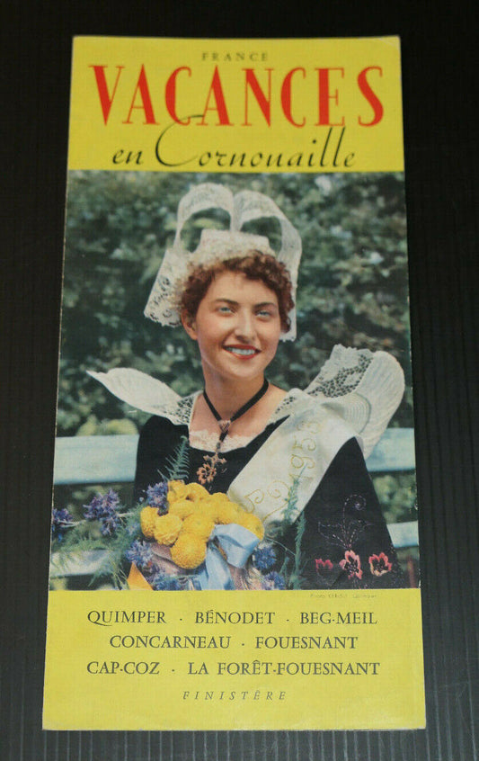 ANCIEN DEPLIANT TOURISTIQUE FRANCE VACANCES EN CORNOUAILLE BRETAGNE FINISTERE