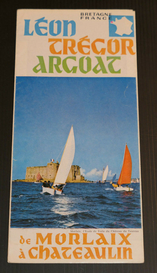 ANCIEN DEPLIANT TOURISTIQUE FINISTERE LEON TREGOR ARGOAT MORLAIX CHATEAULIN