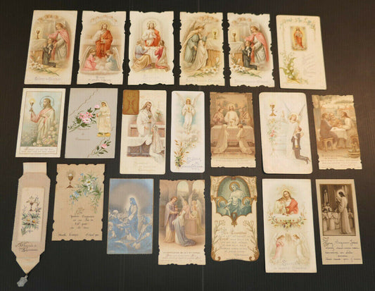 LOT 100 IMAGES PIEUSES RELIGIEUSES SOUVENIRS PREMIERE COMMUNION RELIGIOUS CARDS