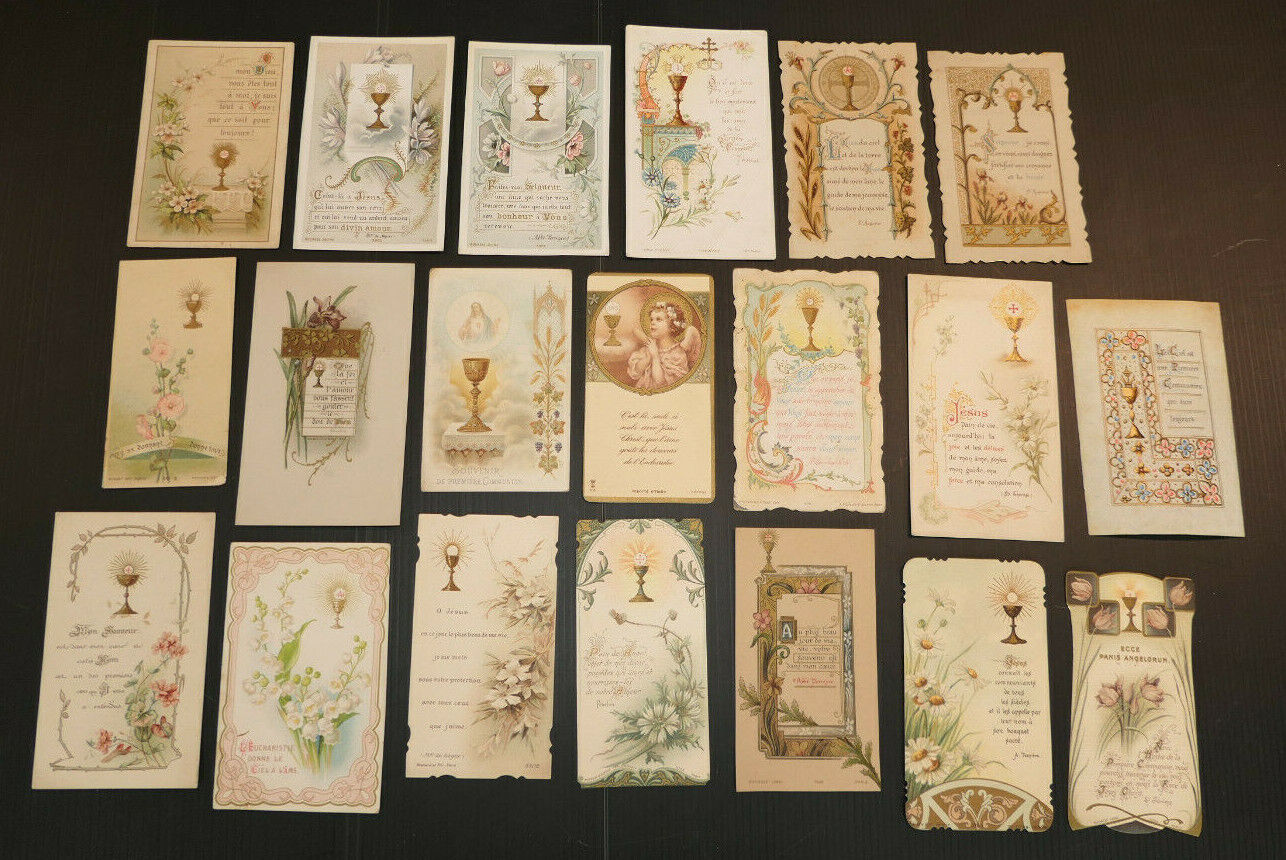LOT 100 IMAGES PIEUSES RELIGIEUSES SOUVENIRS PREMIERE COMMUNION RELIGIOUS CARDS