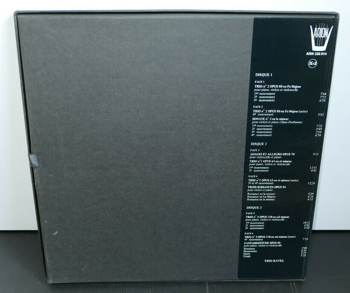 BOX 3LP 33T ROBERT SCHUMANN / TRIO RAVEL / ARION ARN 336014