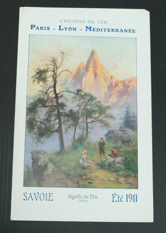 ANCIEN DEPLIANT TOURISME CHEMINS DE FER PLM SAVOIE AIGUILLE DU DRU ETE 1911
