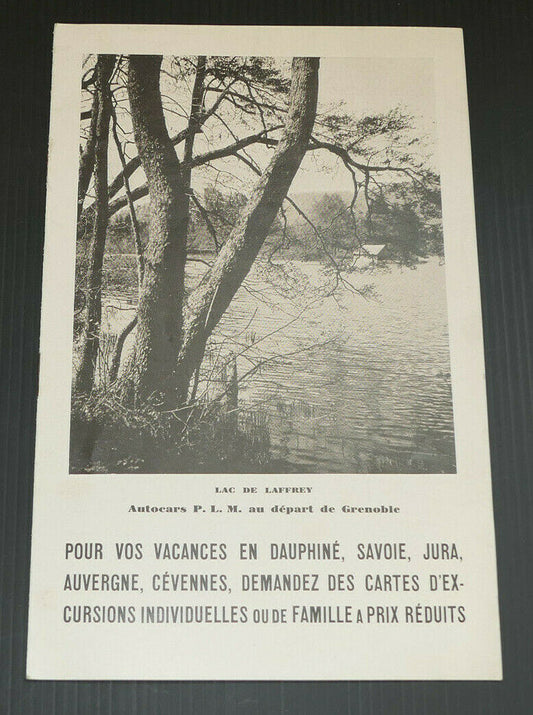 ANCIEN LIVRET TOURISME AUTOCARS PLM LAC DE LAFFREY EXCURSIONS 1928