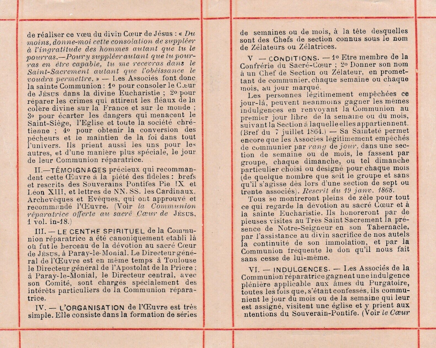 ANCIENNE IMAGE PIEUSE HOLY CARD COMMUNION REPARATRICE BILLET D'ADMISSION 1892