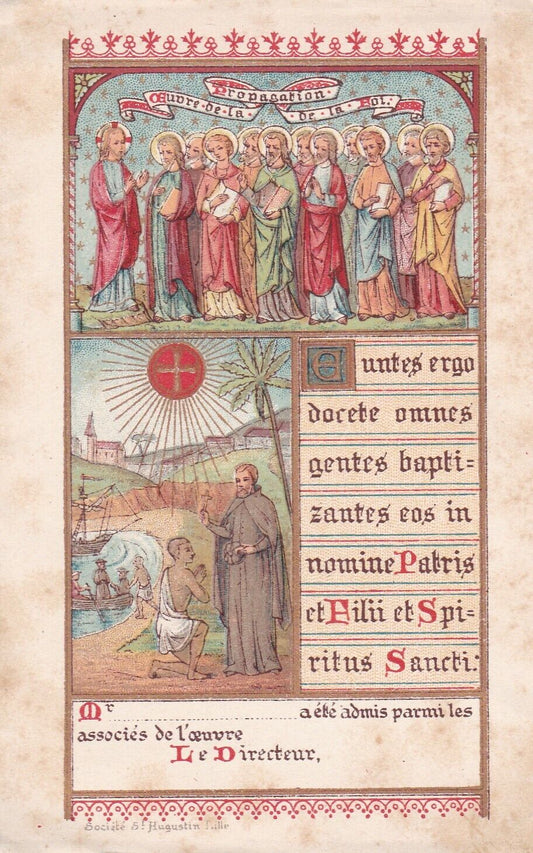ANCIENNE IMAGE PIEUSE HOLY CARD OEUVRE DE LA PROPAGATION DE LA FOI
