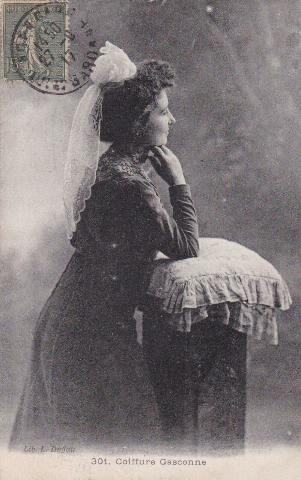 ANCIENNE CARTE POSTALE CPA COIFFURE GASCONNE