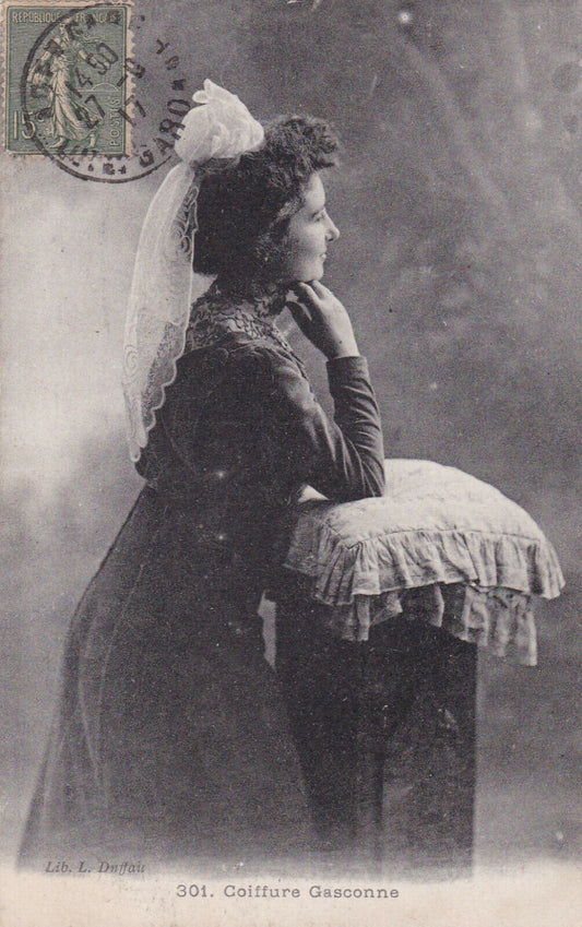 ANCIENNE CARTE POSTALE CPA COIFFURE GASCONNE