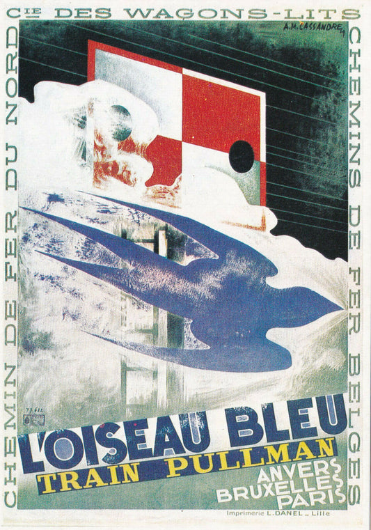 MODERN POSTCARD CPM EDITIONS CLOUET / THE BLUE BIRD / CASSANDRE 