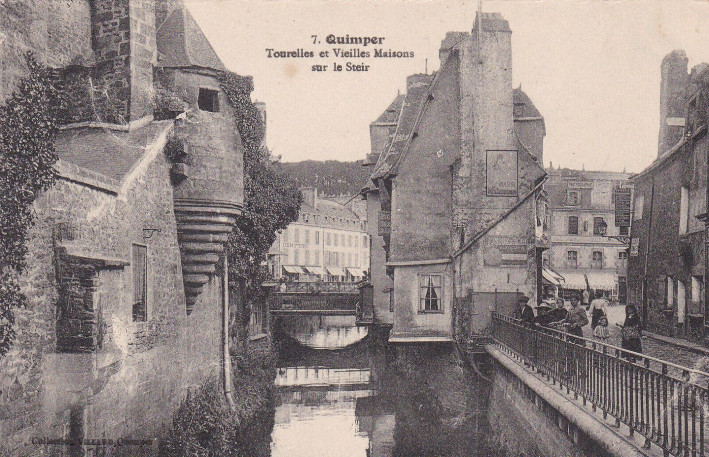 CARTE POSTALE ANCIENNE CPA 29 QUIMPER TOURELLES ET VIEILLES MAISONS SUR LE STEIR