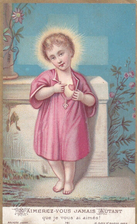 ANCIENNE IMAGE PIEUSE RELIGIEUSE HOLY CARD BOUASSE JEUNE 781