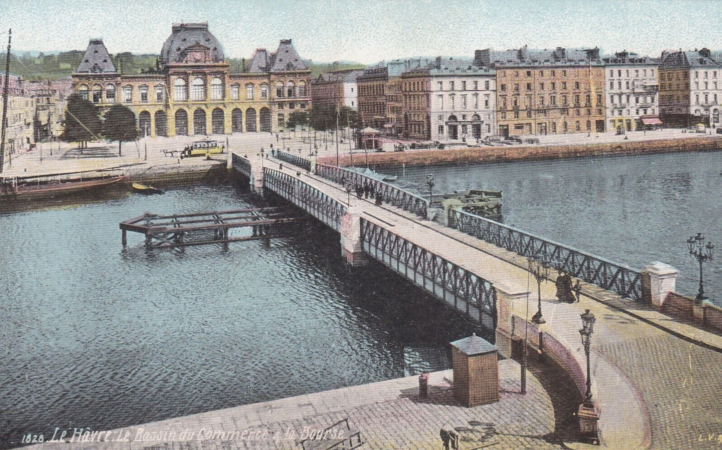 OLD POSTCARD CPA LE HAVRE THE COMMERCIAL BASIN &amp; THE STOCK EXCHANGE 