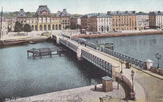 OLD POSTCARD CPA LE HAVRE THE COMMERCIAL BASIN &amp; THE STOCK EXCHANGE 