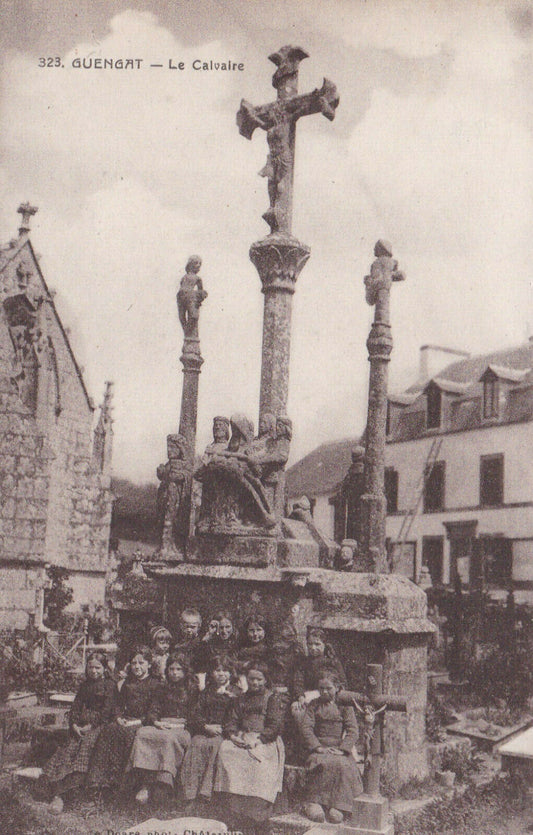 OLD POSTCARD CPA 29 BRITTANY FINISTERE GUENGAT LE CALVAIRE 