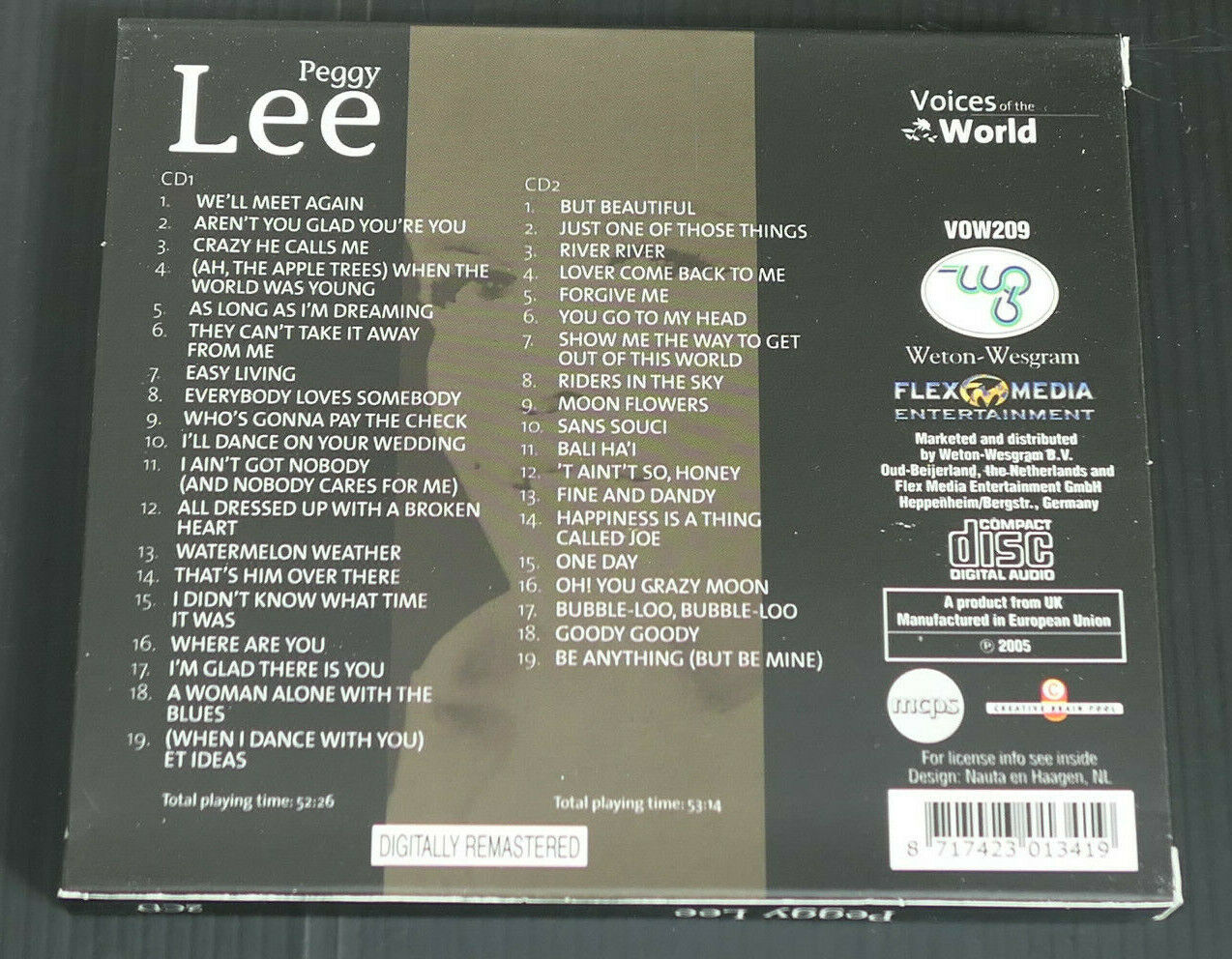 2CD PEGGY LEE / 38 TITRES / 2005