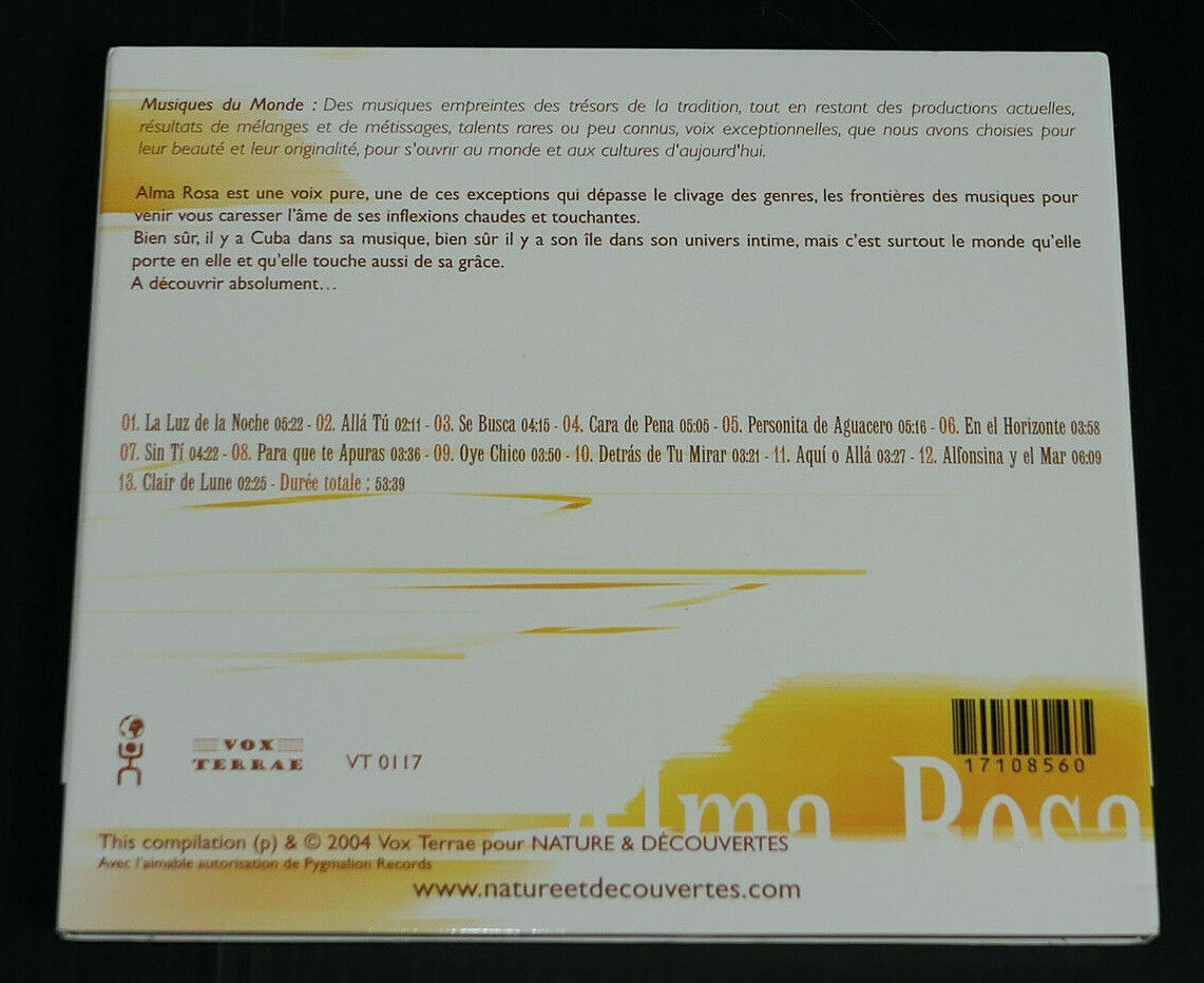 CD ALMA ROSA / UNE VOIX D'OR DE CUBA VOX TERRAE 2004