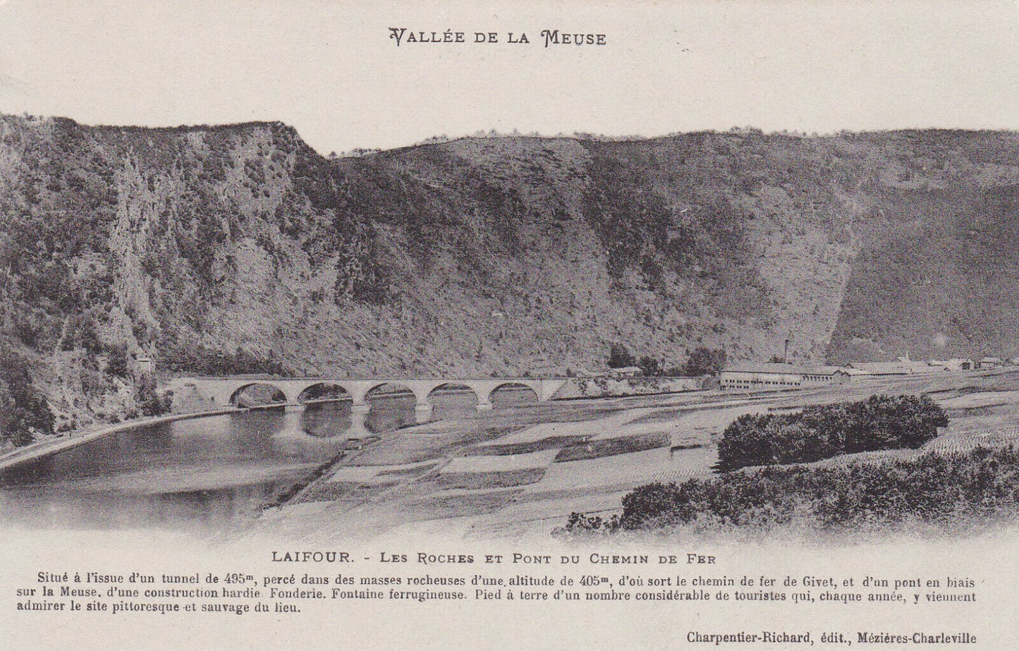 OLD POSTCARD CPA LAIFOUR LES ROCHES AND RAILWAY BRIDGE