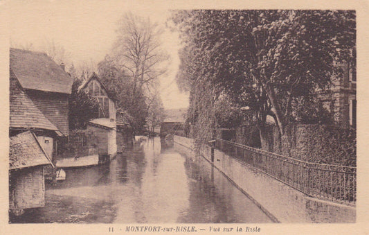 OLD POSTCARD CPA MONTFORT-SUR-RISLE VIEW OF THE RISLE 