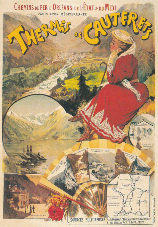 MODERN POSTCARD CPM RAILWAYS / CAUTERETS THERMAL SPA / M. PALLANDRE 
