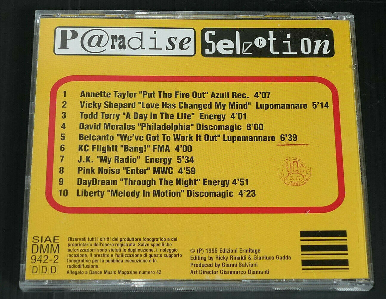 CD 10 TITRES DANCE MUSIC / PARADISE SELECTION / 1995 / SIAE DMM 942-2