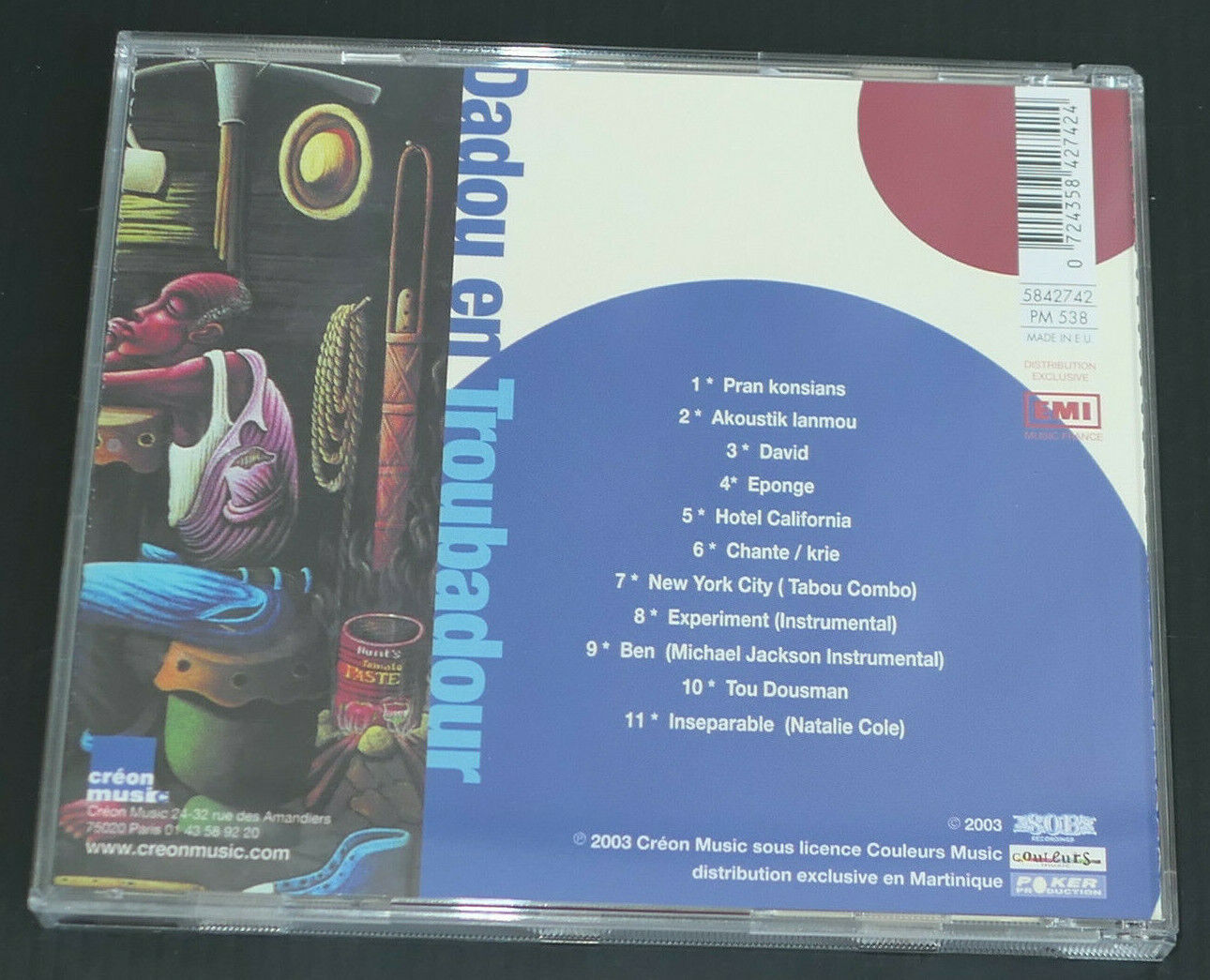 CD DADOU / EN TROUBADOUR / 11 TITRES / CREON MUSIC 2003