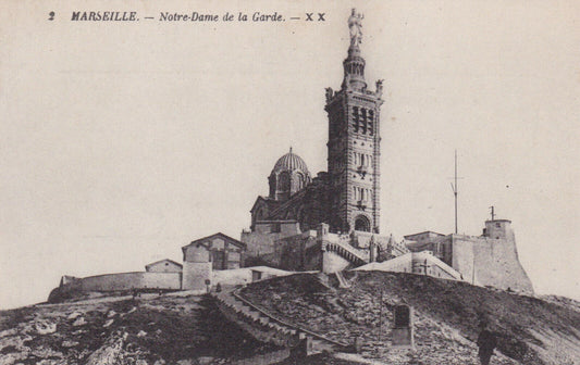 OLD POSTCARD CPA MARSEILLE NOTRE-DAME DE LA GARDE (1918) 