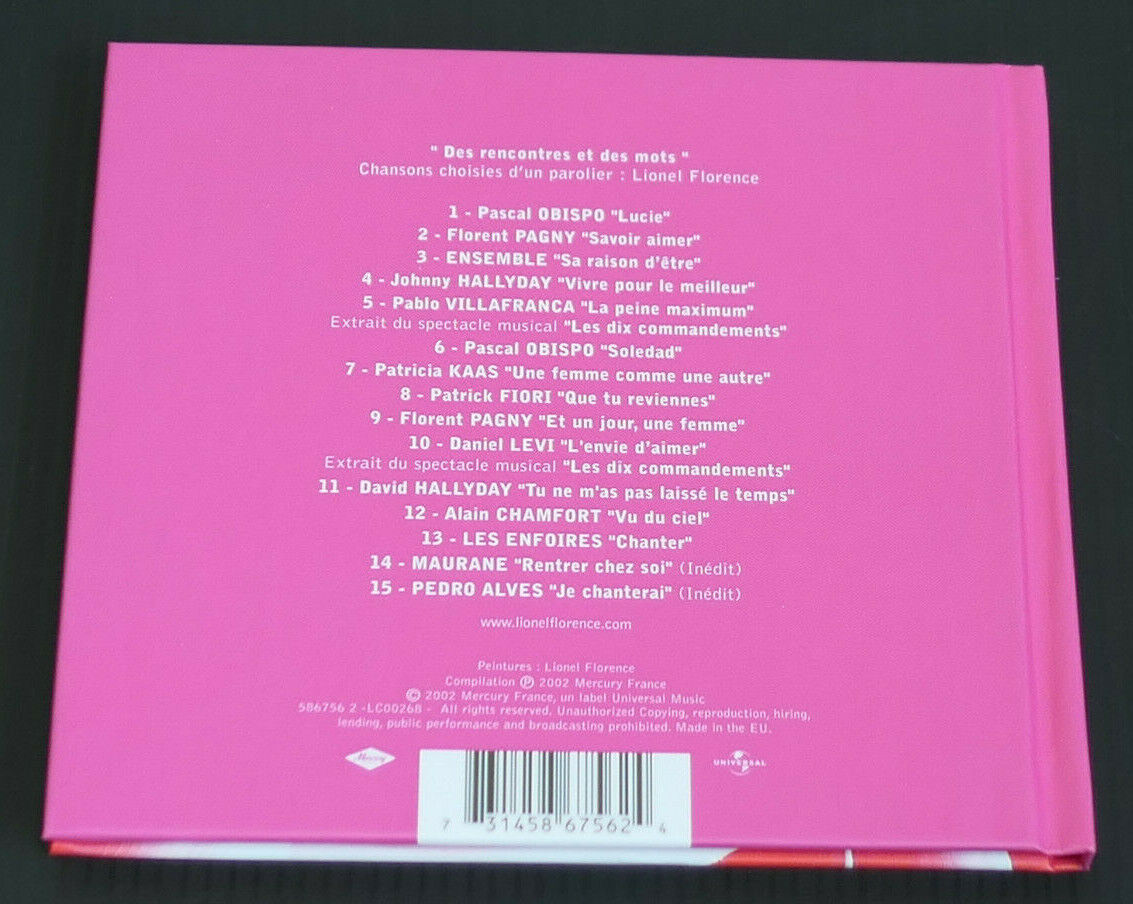 CD DES RENCONTRES ET DES MOTS / LIONEL FLORENCE / COMPILATION 15 TITRES / 2002