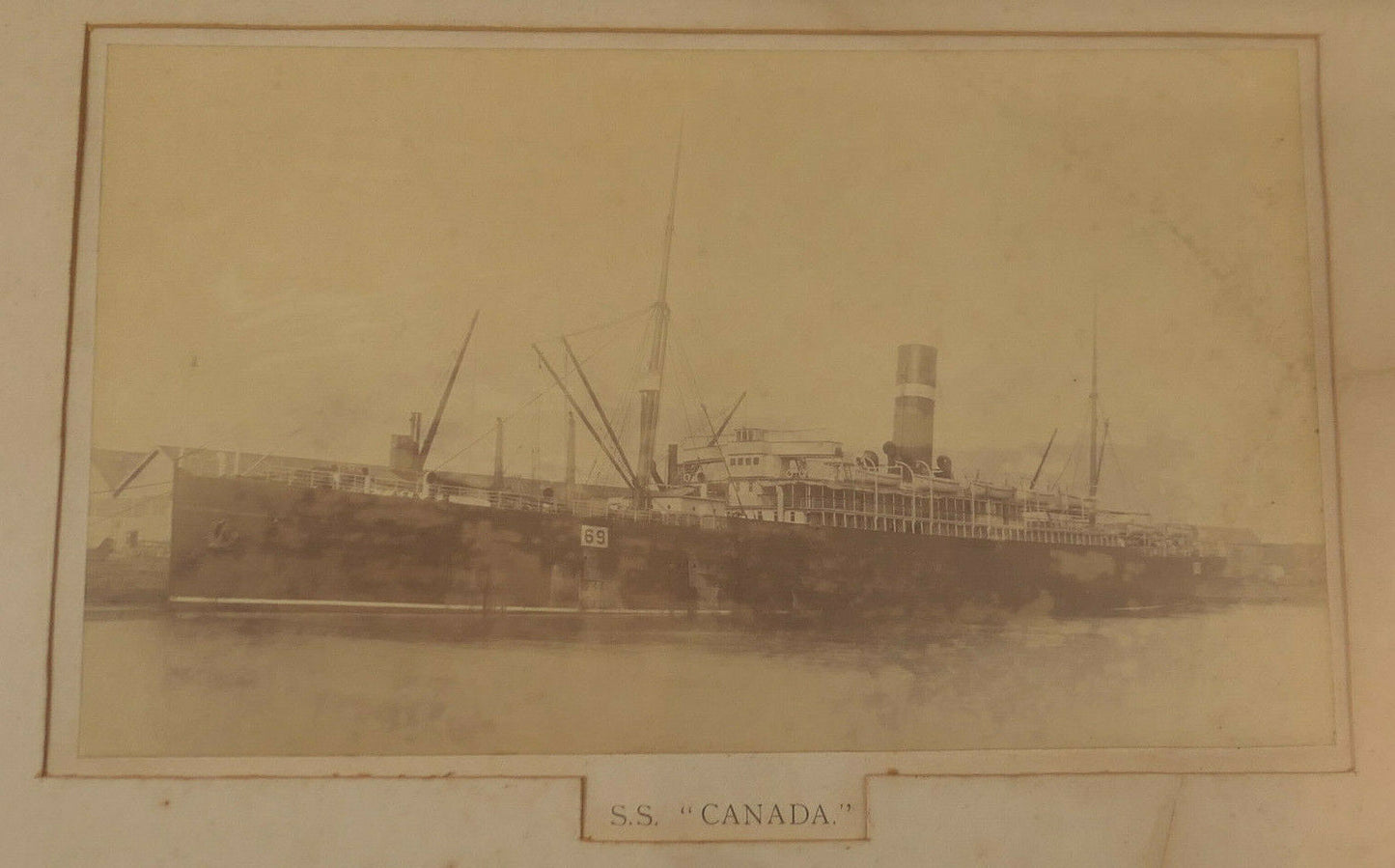 ANCIENNE PHOTOGRAPHIE BATEAU 1907 S.S. CANADA BOAT SHIP OLD PHOTOGRAPHY 15x27