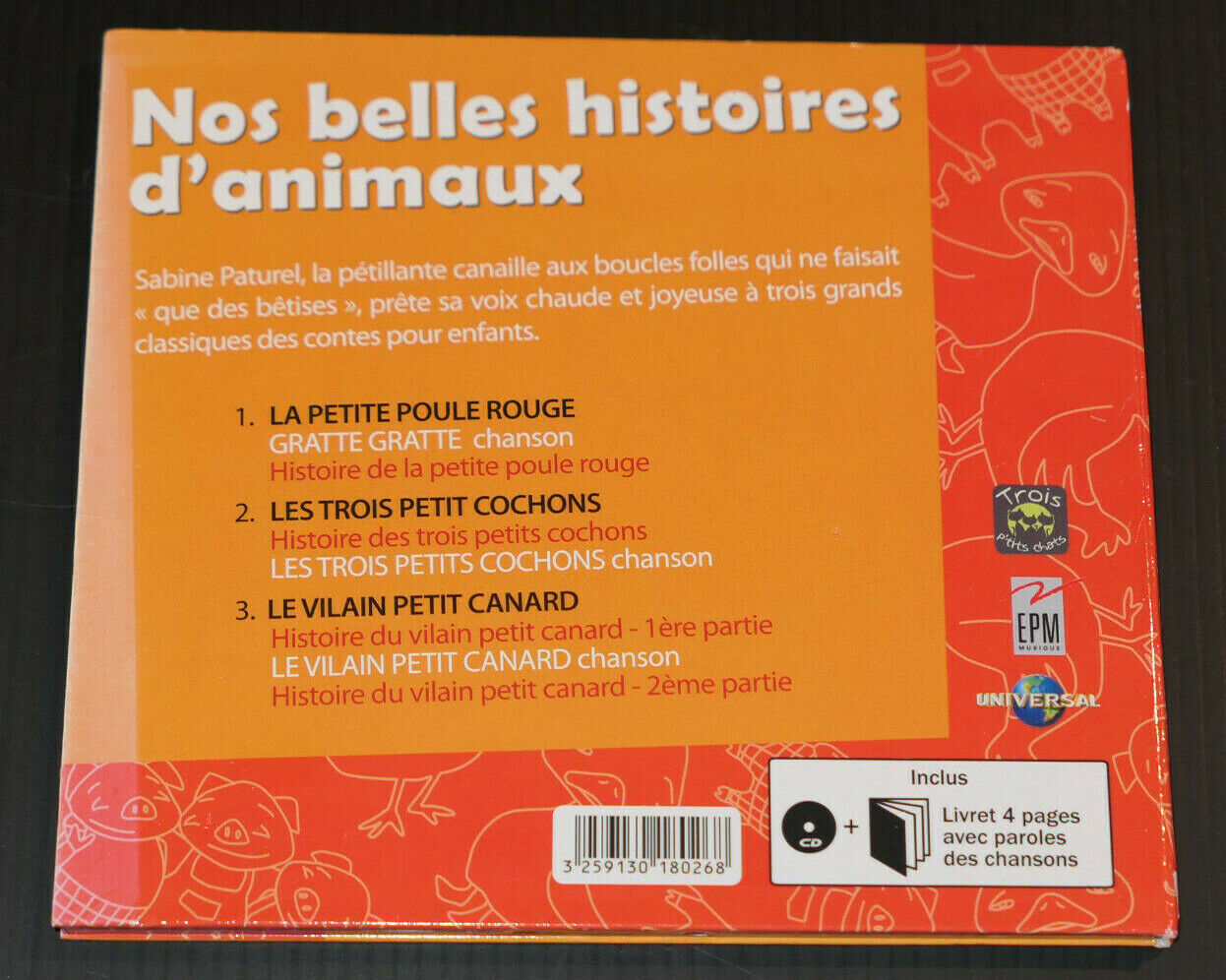 CD NOS BELLES HISTOIRES D'ANIMAUX / SABINE PATUREL