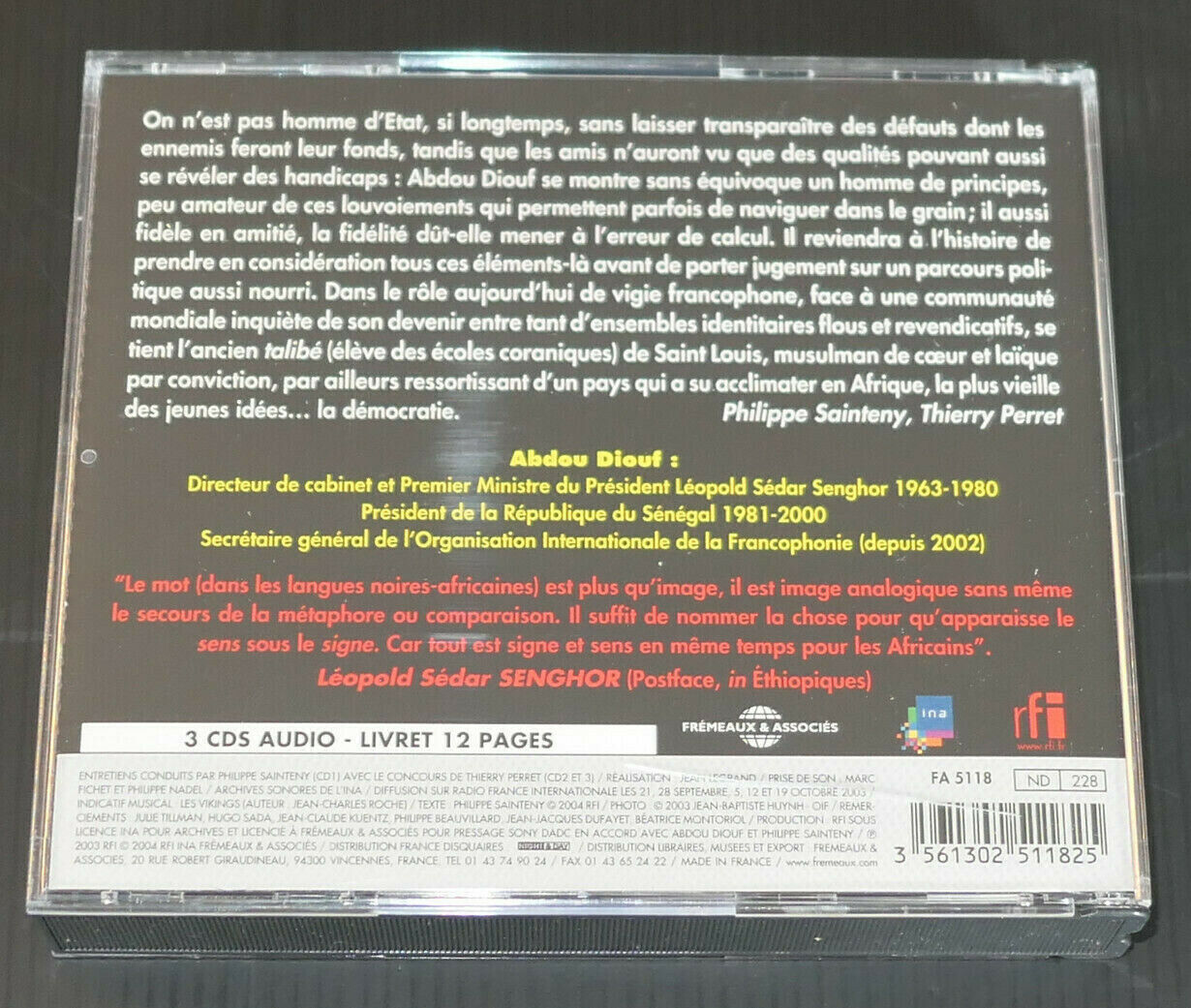 BOX 3CD ABDOU DIOUF / ENTRETIENS AVEC PHILIPPE SAINTENY / FREMEAUX 2004