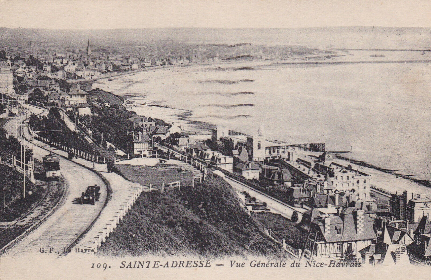 OLD POSTCARD CPA 76 SAINTE-ADRESSE GENERAL VIEW OF NICE-HAVRAIS (1923) 