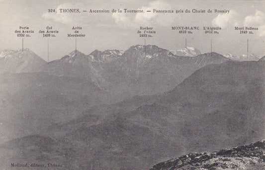 CARTE POSTALE ANCIENNE CPA THONES ASCENSION DE LA TOURNETTE PANORAMA