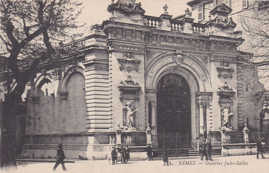 OLD POSTCARD CPA NIMES JULES SALLES GALLERIES 
