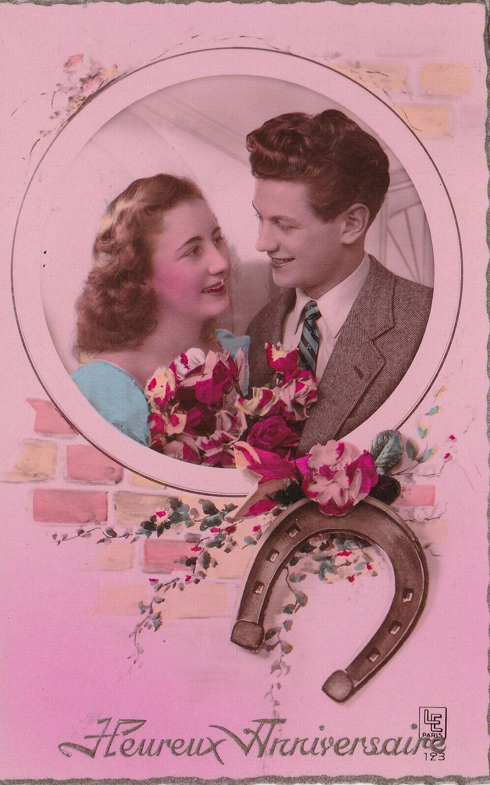 CARTE POSTALE ANCIENNE CPA FANTAISIE HEUREUX ANNIVERSAIRE