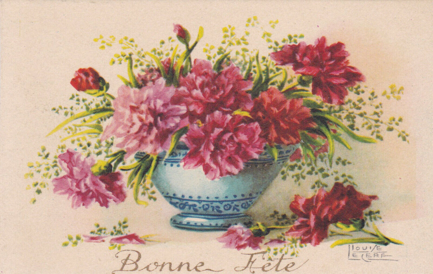 CARTE POSTALE ANCIENNE CPA FANTAISIE BONNE FETE LOUISE LECERF