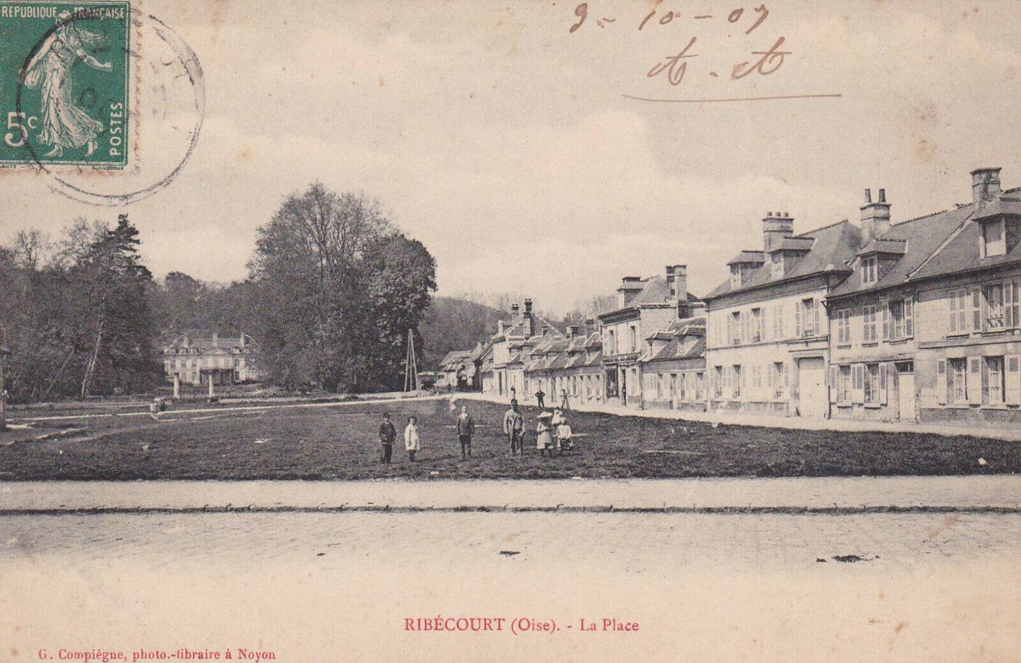 OLD POSTCARD CPA RIBECOURT (OISE) LA PLACE