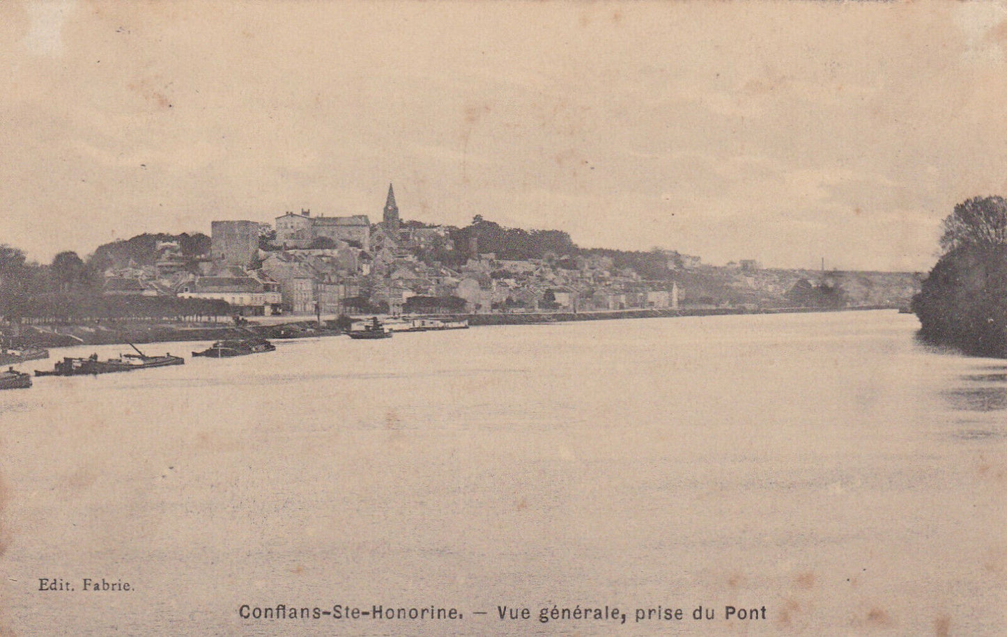 CARTE POSTALE ANCIENNE CPA 78 CONFLANS-STE-HONORINE / VUE GENERALE PRISE DU PONT