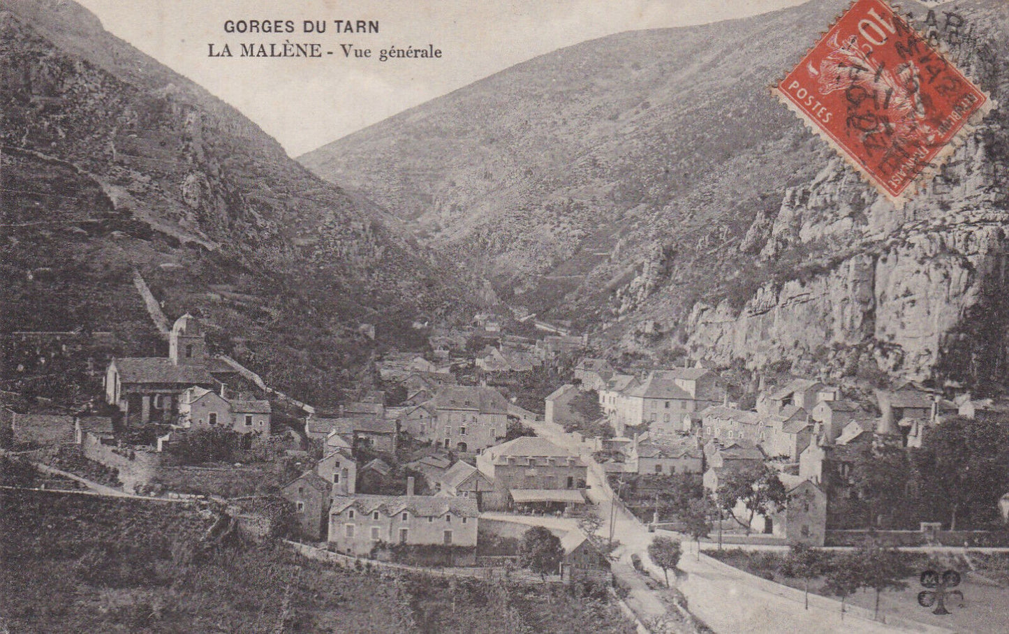 CARTE POSTALE ANCIENNE CPA GORGES DU TARN LA MALENE VUE GENERALE (1915)