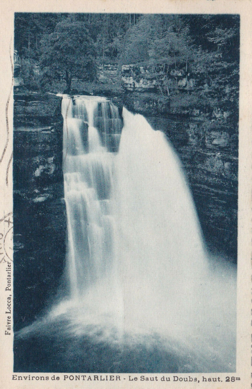 CARTE POSTALE ANCIENNE CPA ENVIRONS DE PONTARLIER LE SAUT DU DOUBS (1937)