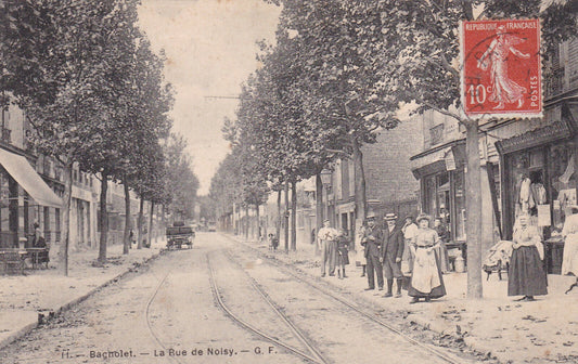 OLD POSTCARD CPA BAGNOLET LA RUE DE NOISY 