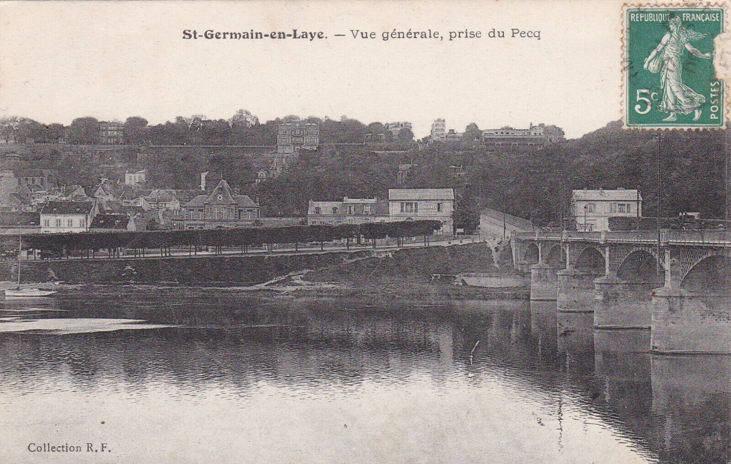 OLD POSTCARD CPA ST-GERMAIN-EN-LAYE GENERAL VIEW TAKEN FROM LE PECQ (1908) 