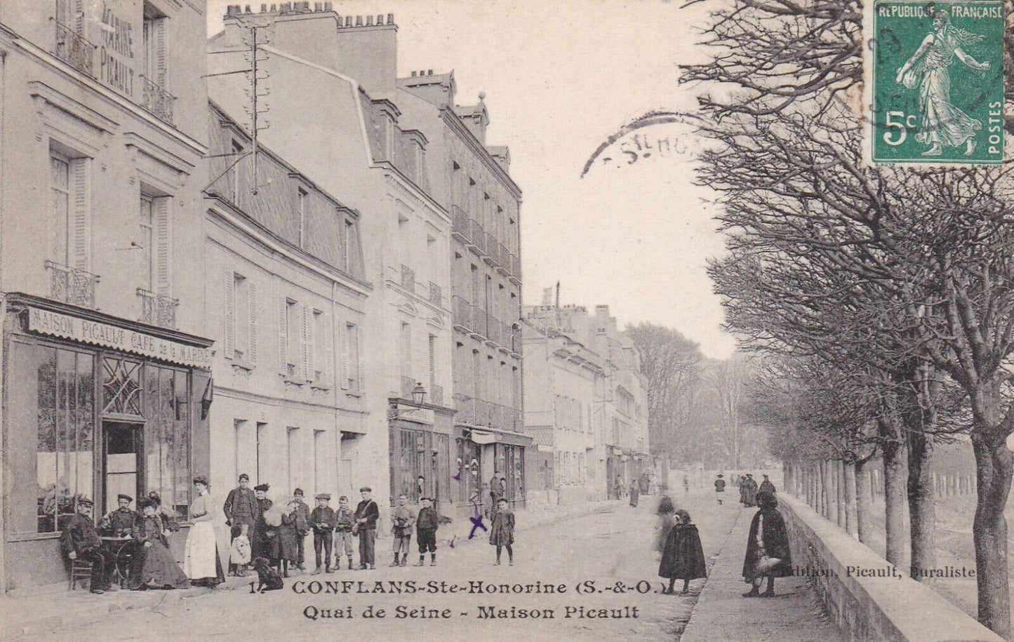CARTE POSTALE ANCIENNE CPA 78 CONFLANS-STE-HONORINE QUAI DE SEINE MAISON PICAULT