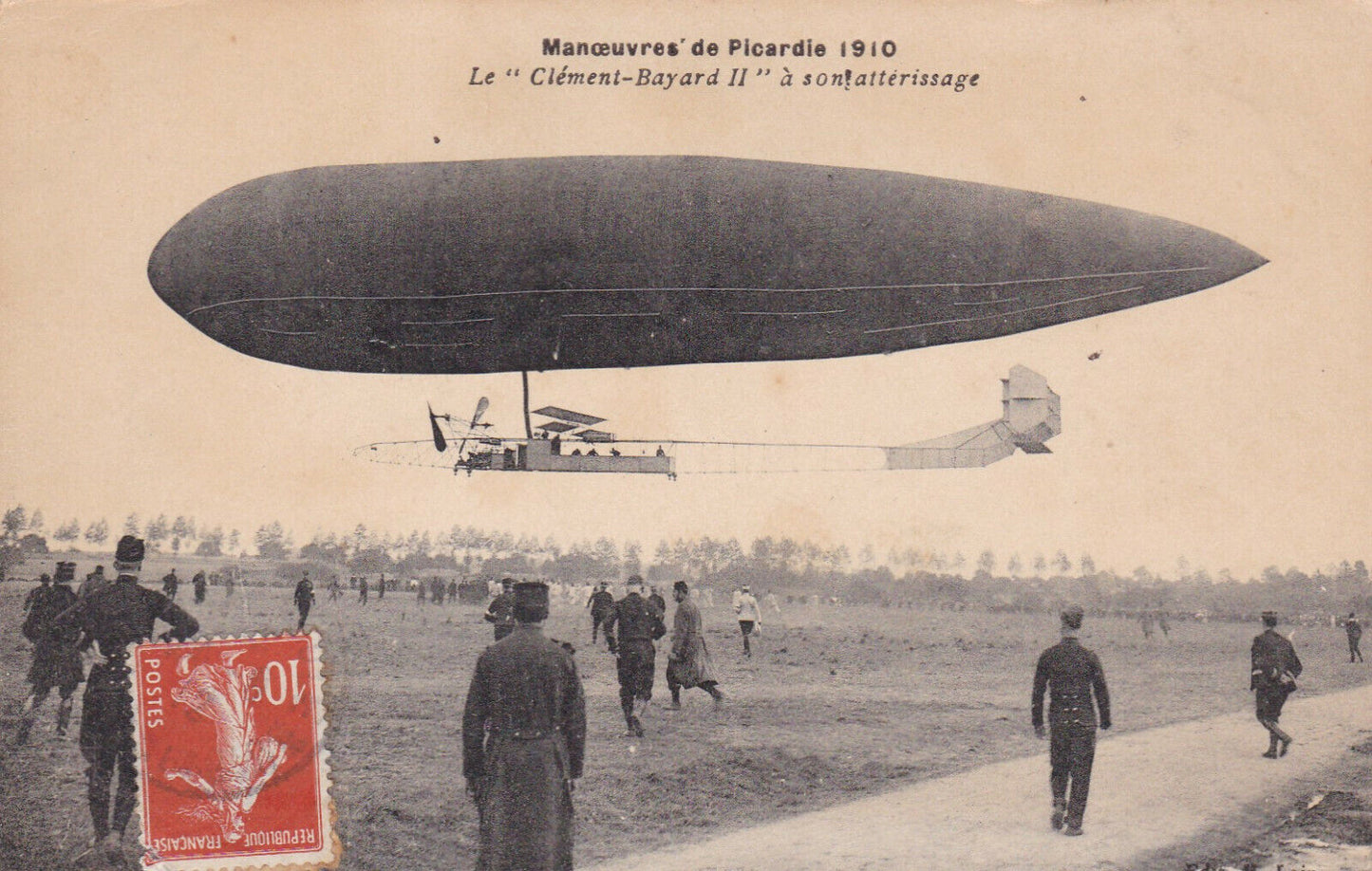 OLD POSTCARD CPA MANOEUVRES DE PICARDIE 1910 LE CLEMENT-BAYARD II 